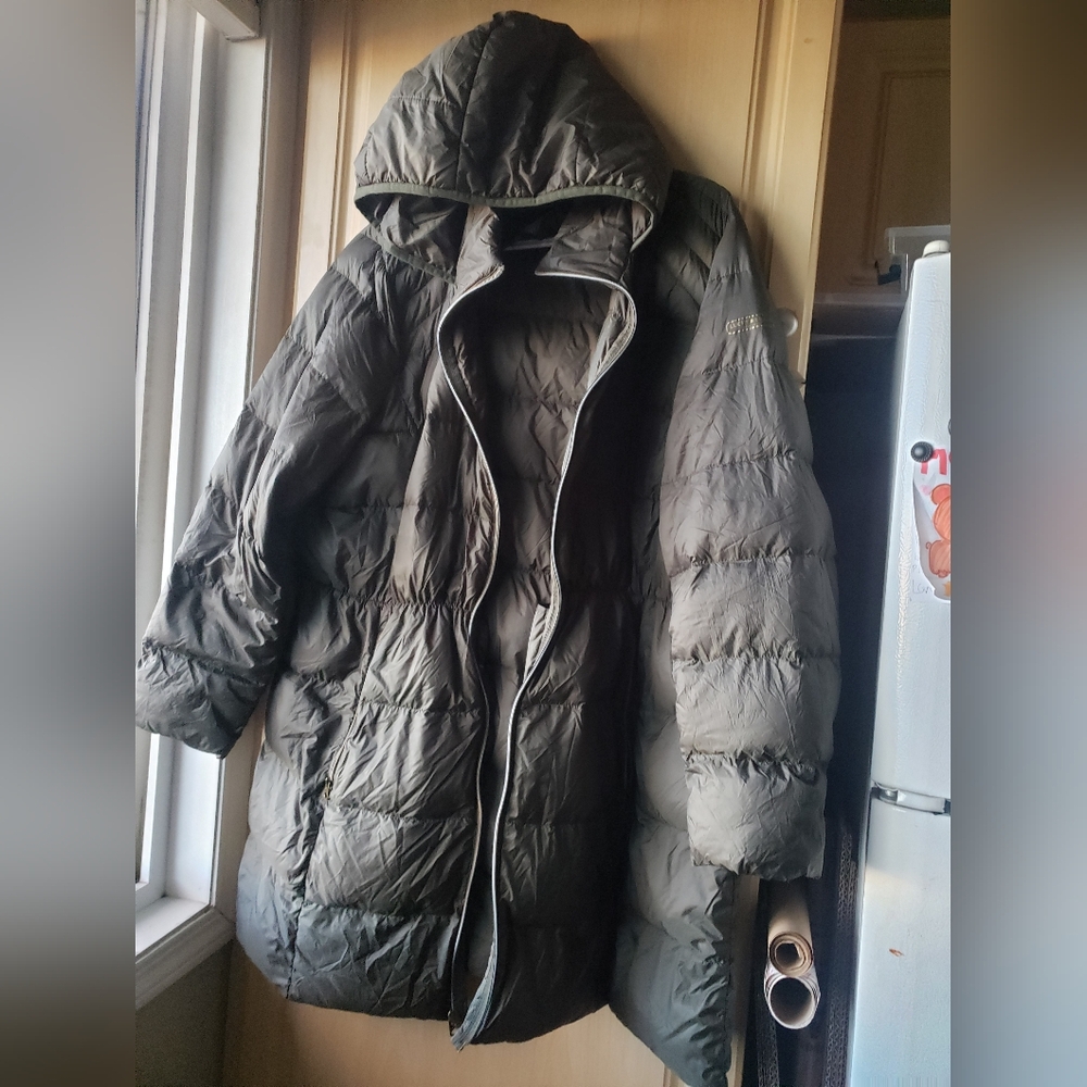 Lucky Brand Dark Green Puffer Coat with Hood Light Weight